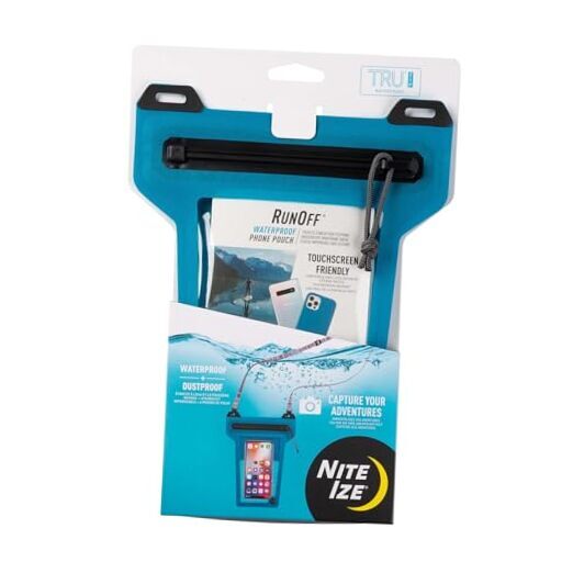 Runoff Waterproof Phone Pouch with Lanyard and TRU Zip - Waterproof Blue