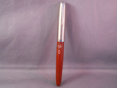 Parker Vintage VS Button Fill  pen. Rust-- Stickered--un-inked--clear feed   