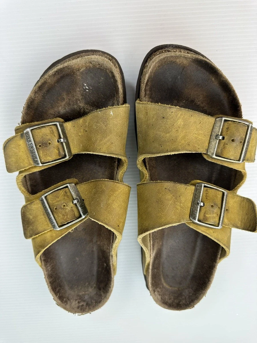 Birkenstock Arizona Yellow Suede Sandals Men 7 Women 10 38 Regular