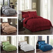 10 Piece Down Alternative Comforter Set Shams All Season Reversible Bed In a Bag
