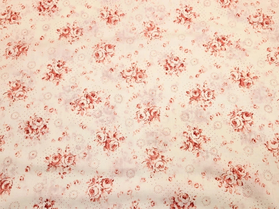 DURHAM QUILT COLLECTION, Floral Dots Off-White Lecien Cotton Fabric 1/2 YARD - Image 2 of 4
