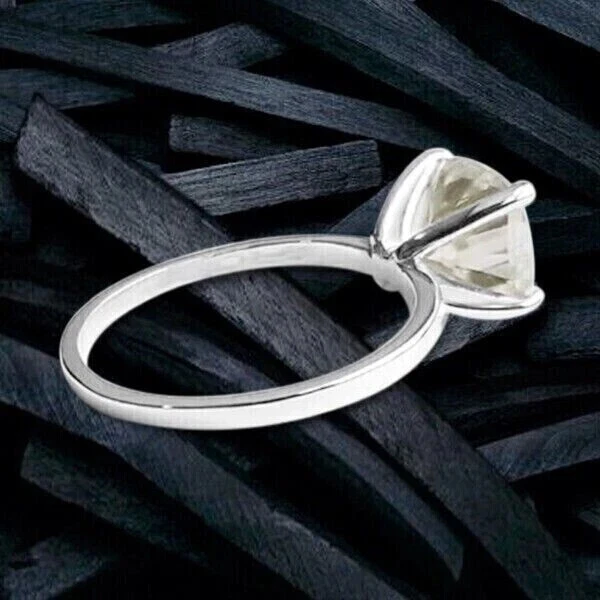 Cushion Cut 3.0Ct IGI Certified Lab Grown Diamond Solitaire Ring 14k White Gold - Image 4 of 4