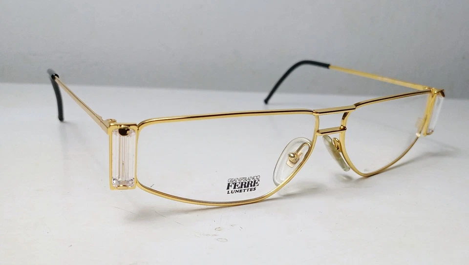  Cuadro vintage NOS Italia GIANFRANCO FERRÉ Mod. Gafas de moda GFF 24 doradas GP  Foto 4 de 4