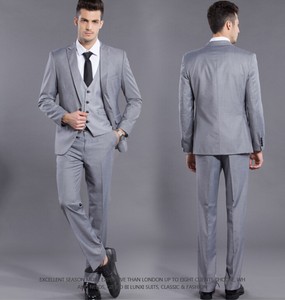 Formal Mens Dress Suit Light Gray One On Slim Fit Wedding Suits Image Is Loading Formal Mens Dress Suit Light Gray One On