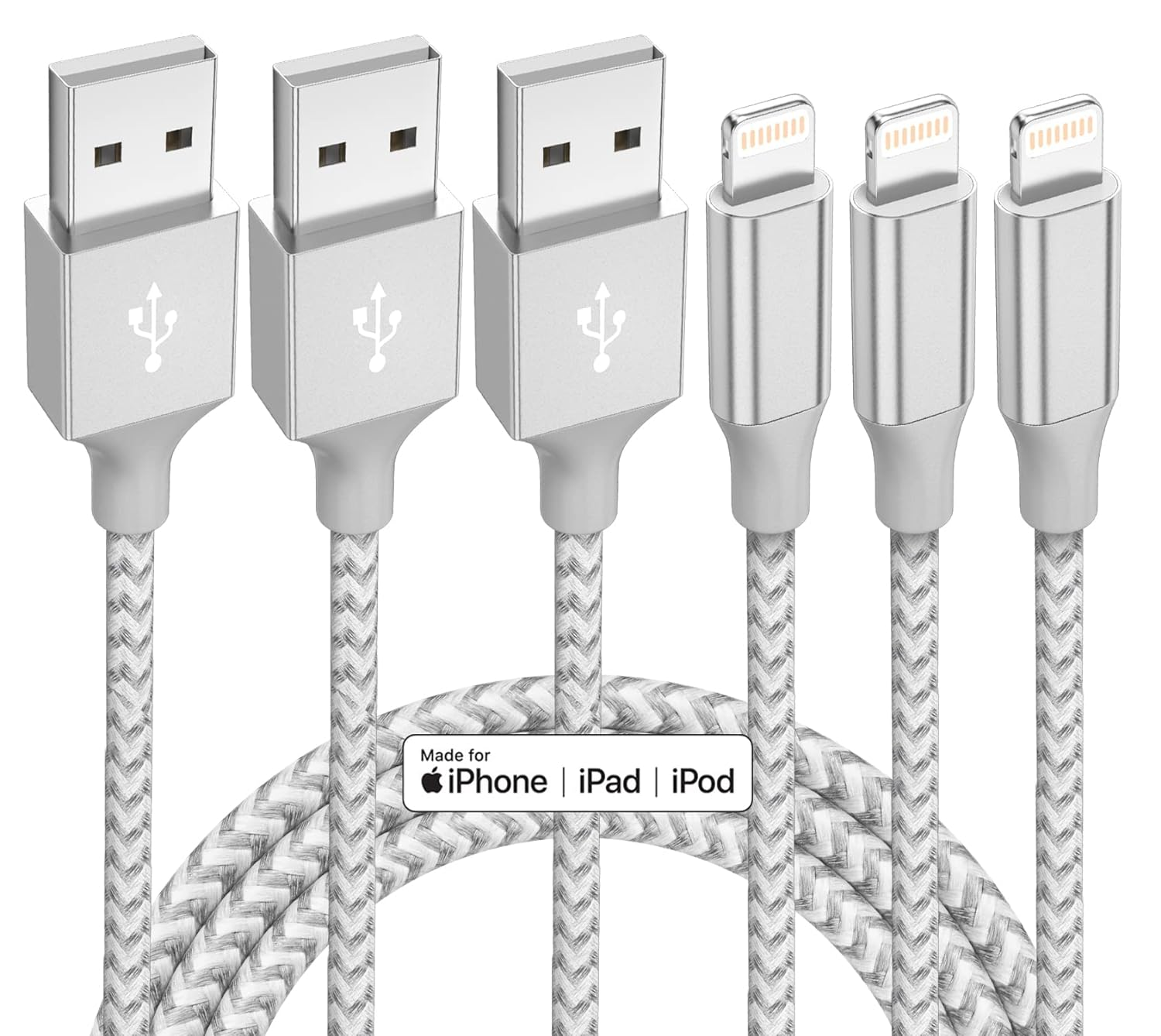 Apple MFi Certified 10ft Lightning Cable 3-Pack - Fast Charging for iPhone-image
