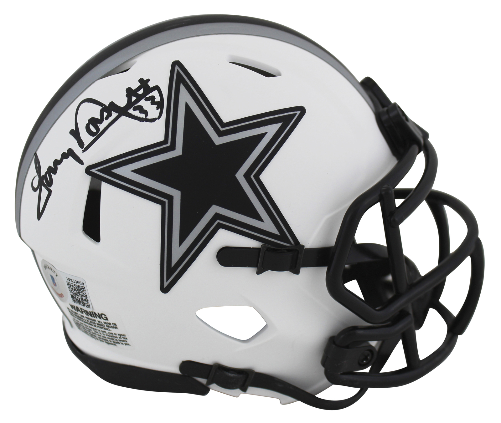 Tony Dorsett Autographed Signed Cowboys Authentic Lunar Speed Mini Helmet With Black Sig Beckett W 