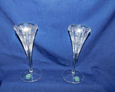 H6 - Lenox Lead Crystal Germany Oracle Candlesticks Set of 2 Org. Labels