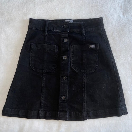 Superdry Women's Vintage Black Denim Skirt Size XS - Picture 1 of 4