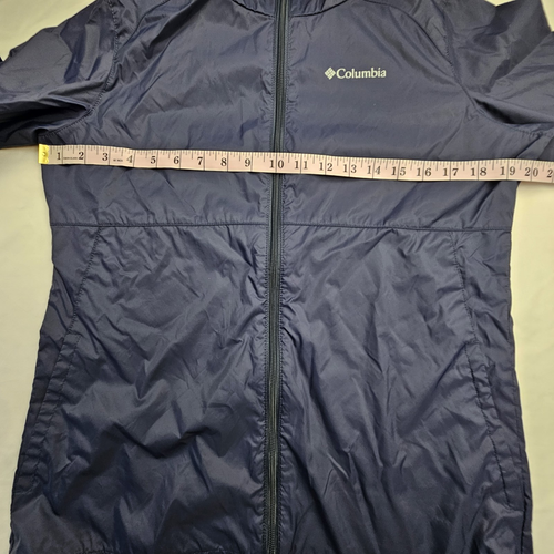 Columbia Rain Jacket Boys XL (18/20) Nylon Waterproof Lightweight Blue Hooded - Picture 5 of 6