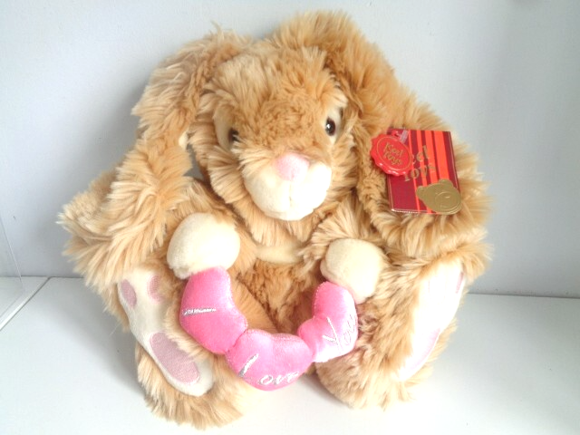 Bunny Rabbit with I Love You Easter Soft Plush Toy Keel Toys 11 inch NEW