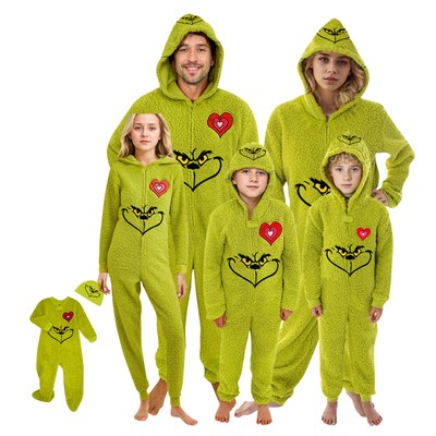 Dr. Seuss Grinch Outfits Pjs Family Matching Pajama Nightwear Christmas ...