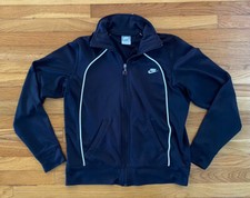 Womens VTG 90s Nike Gray Tag Track Jacket SZ Medium Full Zip Spellout Warmup EUC