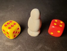 Original Settlers of Catan Replacement Parts Piece Dice Red Yellow & Robber Pawn