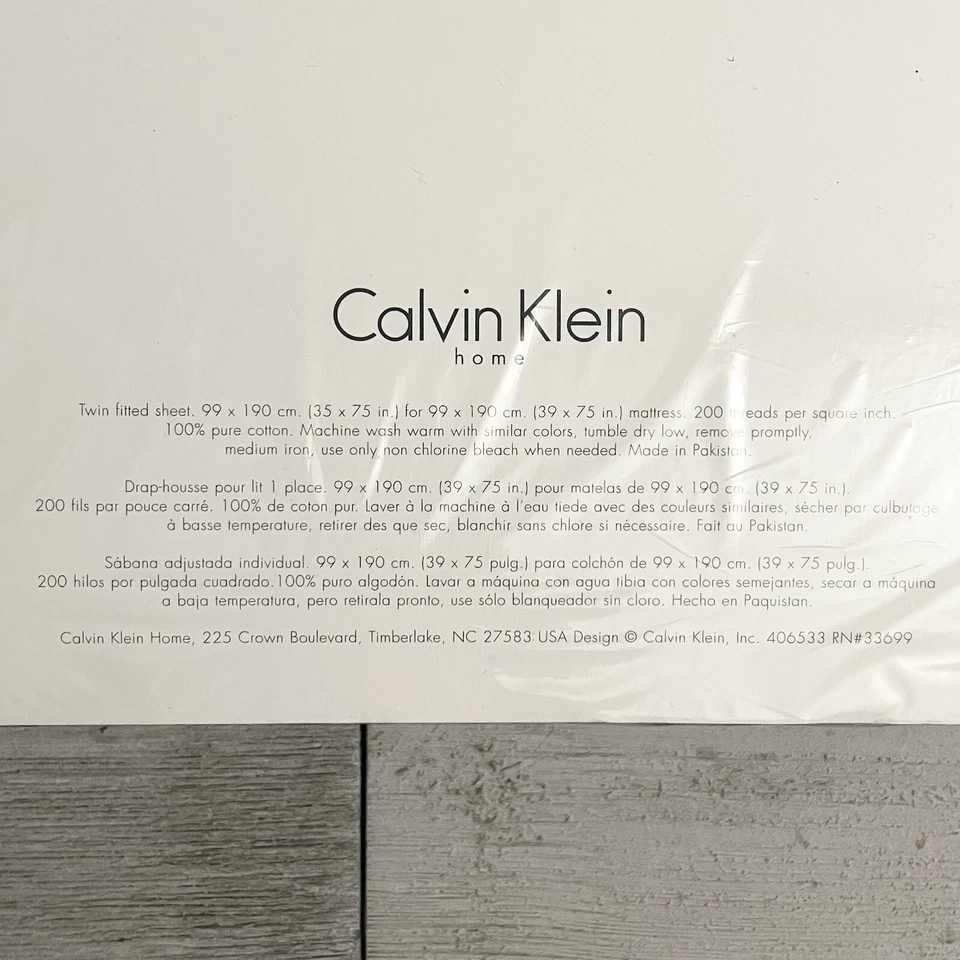 Sábana Ajustable CALVIN KLEIN HOME The Khaki Collection Algodón Talla Doble NUEVA Foto 3 de 4