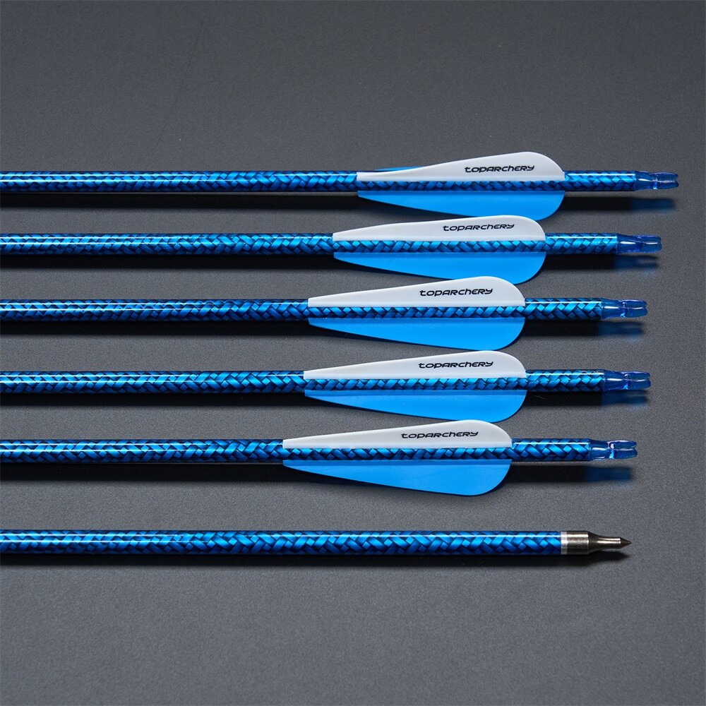 Archery 30" Carbon Arrows SPINE 500 for Compound Recurve Bow Hunting