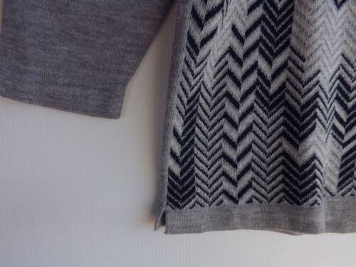 Sportscraft Jumper Top L Womens Grey Navy Blue Knit Pullover Wool Blend - Picture 4 of 6