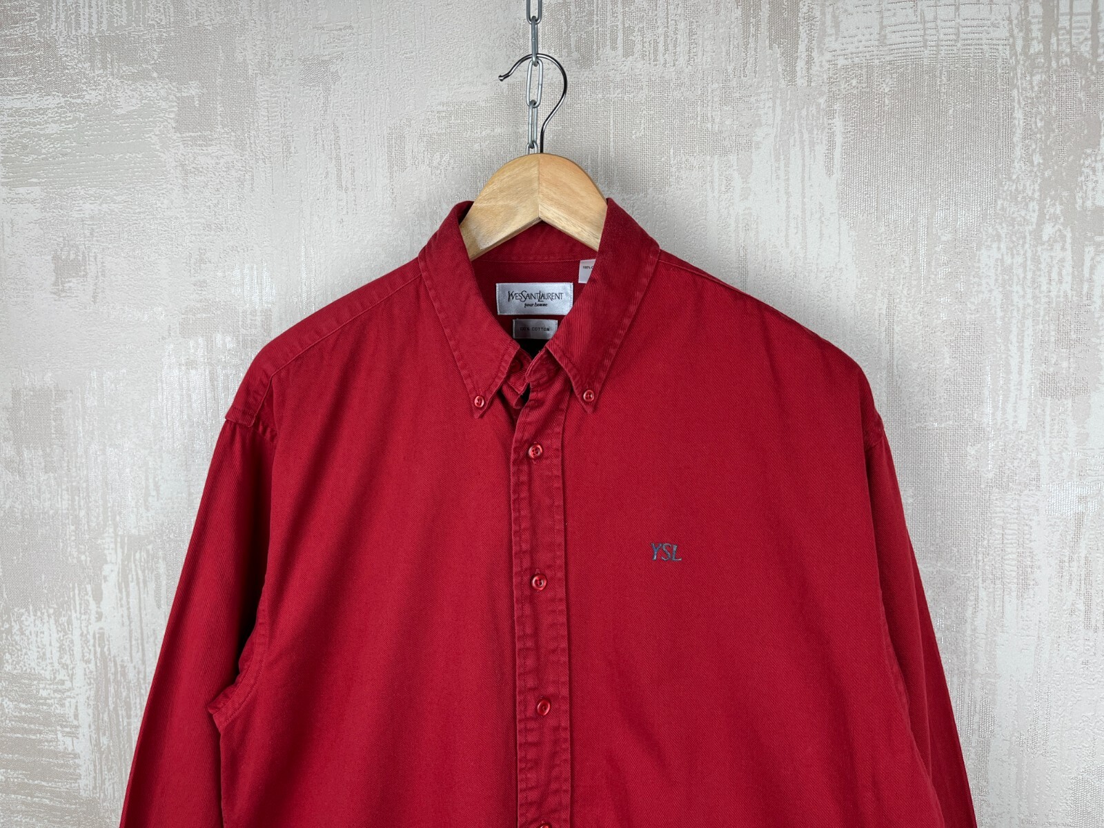 Camicia vintage anni '90 Yves Saint Laurent YSL a maniche lunghe con bottoni taglia M