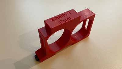 Shelly 1 / 1PM Hutschienenhalter Dual / DIN Rail (35mm) Rot (Print Worth 3D)