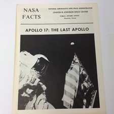 vintage NASA Facts Apollo 17 The last Apollo Brochure 1972