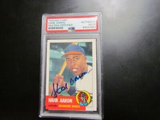 1953 Topps Archives Hank Aaron Signed Baseball Card PSA Cert Encap 2