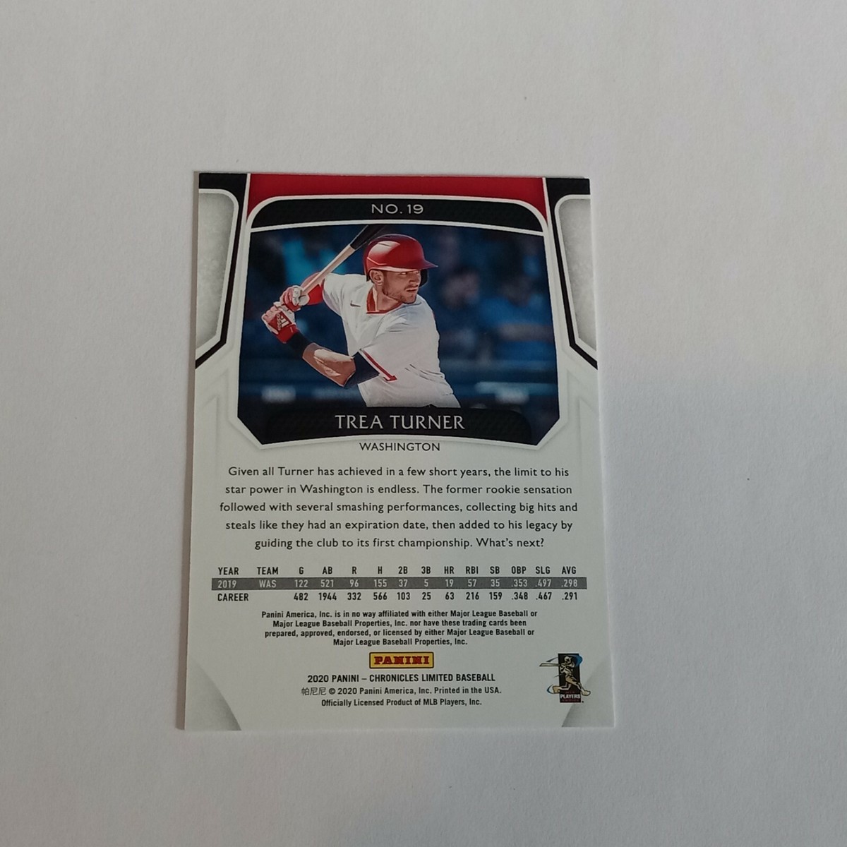 2020 Panini Chronicles Limited Red #19 Trea Turner #D / 99 | eBay