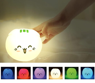 Luce Notturna LED Bambini Ricaricabile Silicone Telecomando Multicolore USB