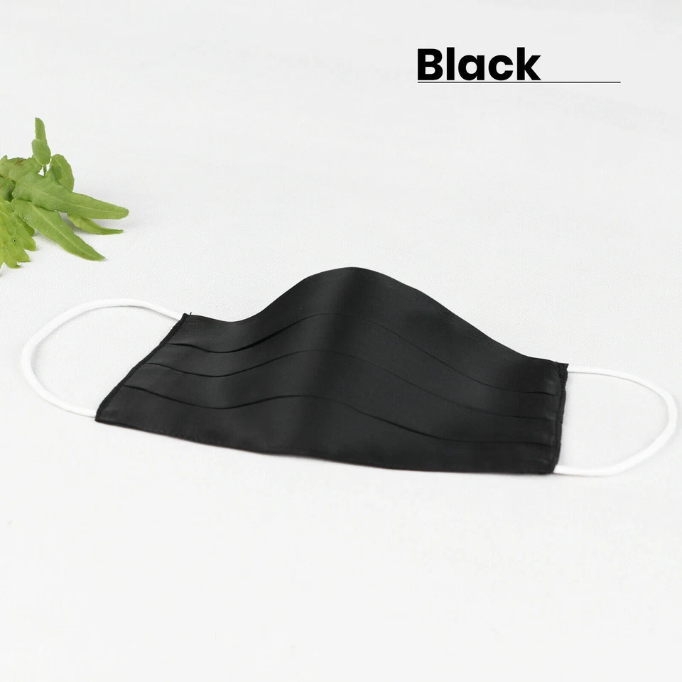 Silk Face Mask Washable Covering Nose Mouth Black Luxury Stylish Royal UK Made - Image 3 of 4