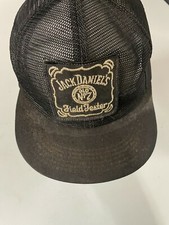 Vintage K Brand Jack Daniels Hat USA Made snapback black all mesh hat patch