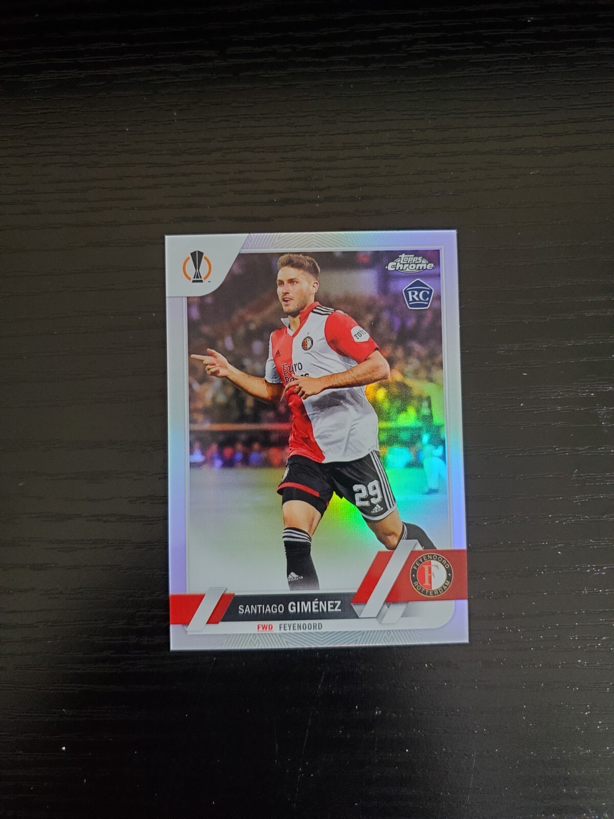 Santiago Giménez - 2022-23 Topps Chrome UEFA Club Competitions RC #153 REFRACTOR