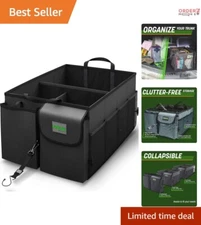 Car Trunk Organizer Oxford Canvas 9 Compartments Collapsible Storage Accessories