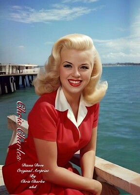 DIANA DORS von Chris Charles Original (Fantasie) KUNSTDRUCK A3 UHD Porträt