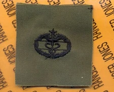 US Army CMB Combat Medical Badge OD Green & Black 2nd Award cloth patch 