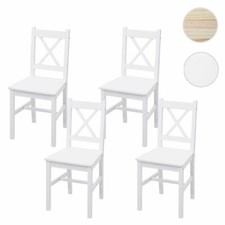 4er-Set Esszimmerstuhl HWC-F77, Lehnstuhl Küchenstuhl, Massiv-Holz Landhaus