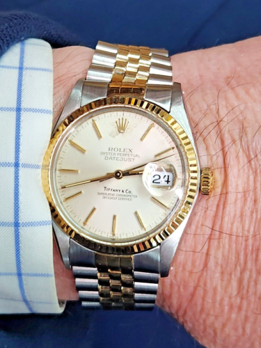 Running ROLEX Datejust 16013 1979 Champagne Dial 36mm Wristwatch