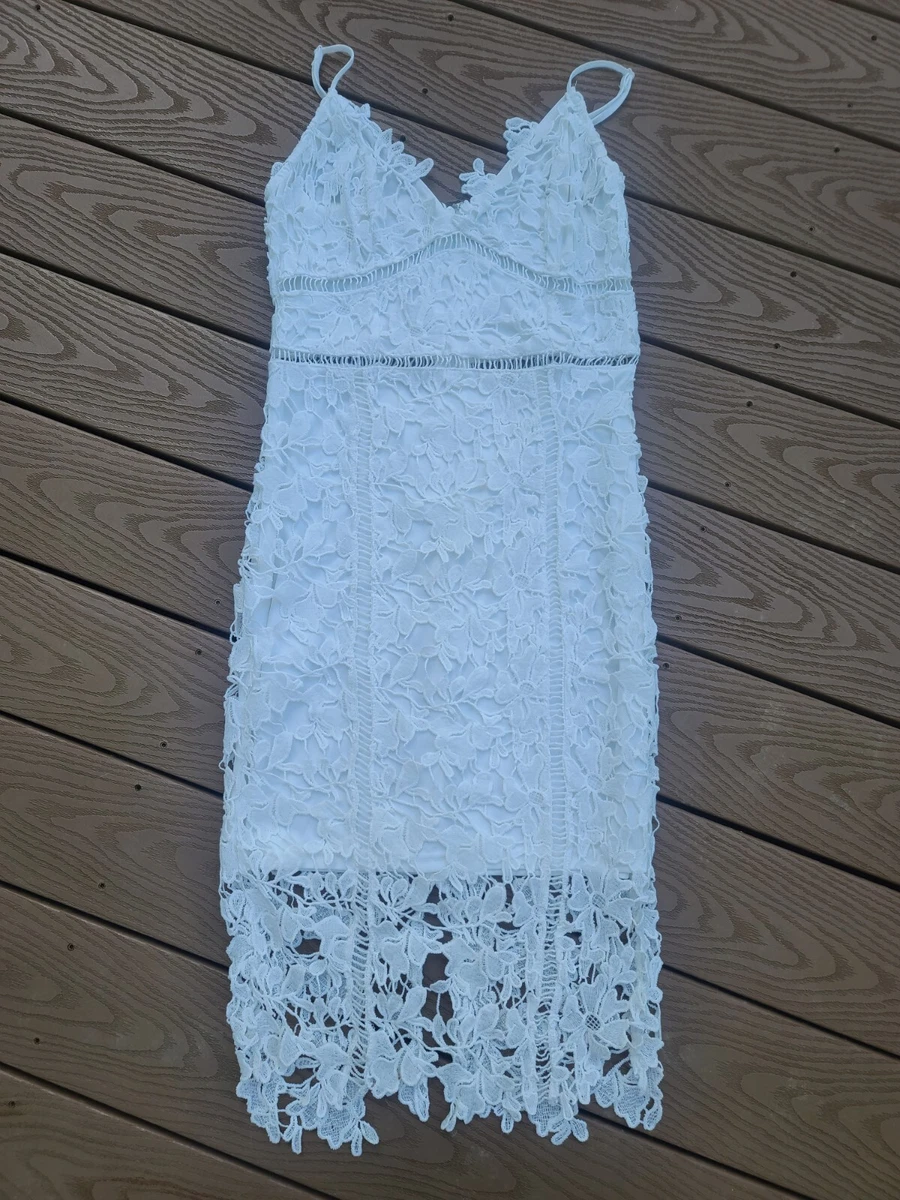 Charlotte russe white lace bodycon summer dress size M medium eBay