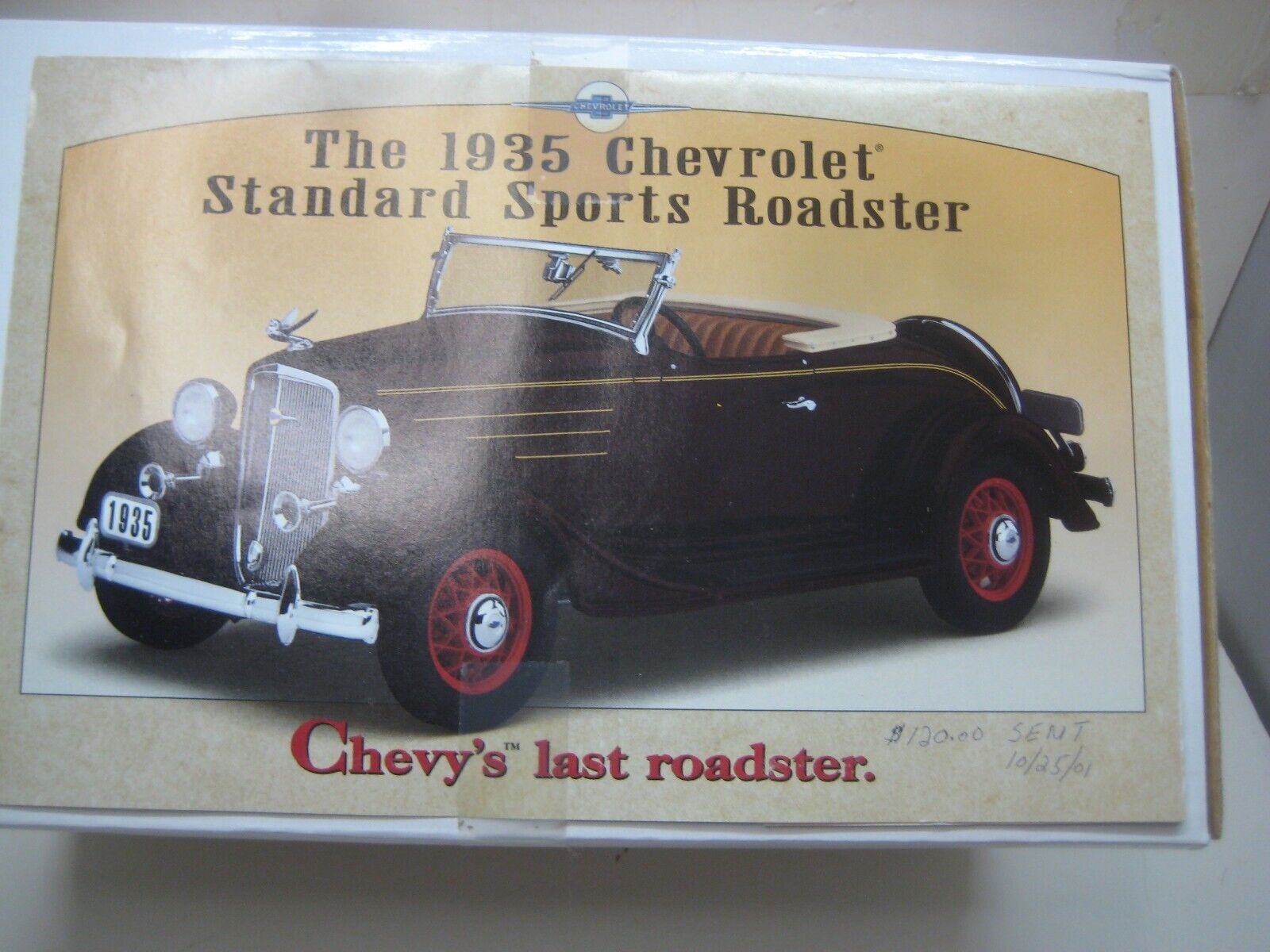 DANBURY MINT 1935 CHEVROLET STANDARD SPORTS ROADSTER 1/24  NEVER OPENED MINT BOX