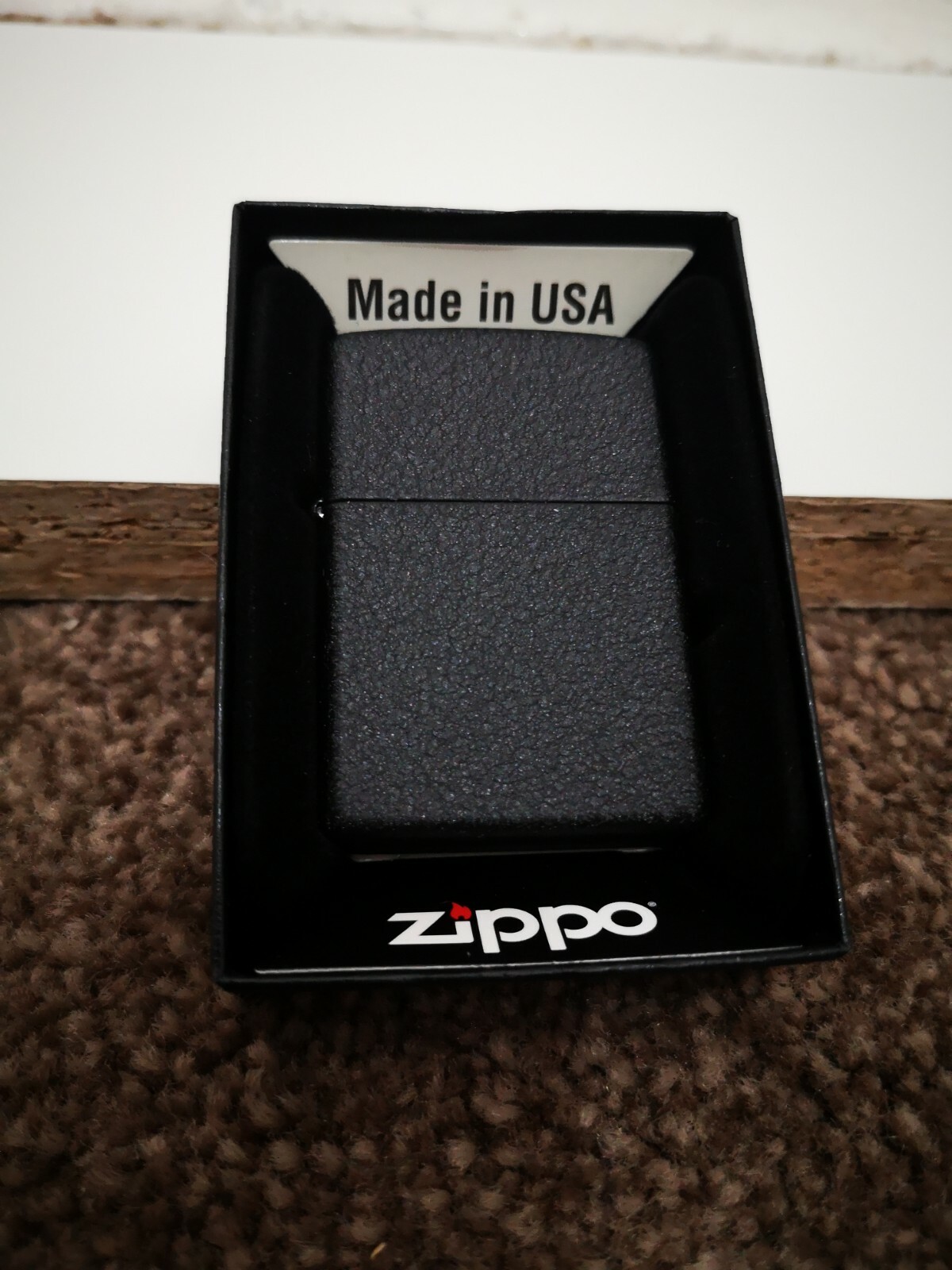New Plain Black Crackle Original Genuine Zippo Lighter