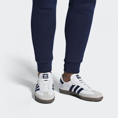 US:10.5 adidas Og Men's SAMBA OG SNEAKERS WHT/NAVY mfg 2018 RARE LAST 1 - Picture 3 of 8
