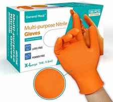 Nitrile Industrial Gloves With Raised Diamond Texture 100 Count Thick xl