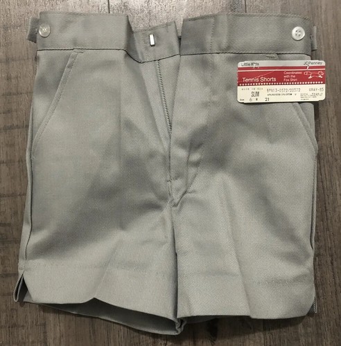 Vintage Little Kids Tennis Shorts w/Pockets 6 Slim Gray U.S.A. Made - Picture 7 of 11