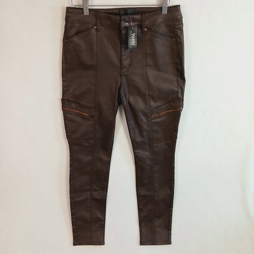 White House Black Market Women's Coated Skinny Cargo Jeans Size 8S Cabernet NWT - Picture 11 of 24