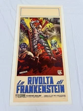 1964 The Evil Of Frankenstein Original 13x27” Movie Poster On Linen Hammer Film