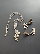 Patrick Mavros silver and pearl seahorse neck...