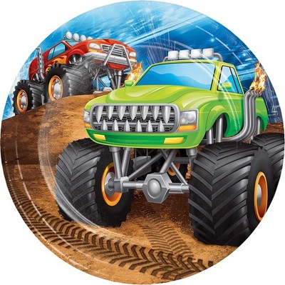 Monster Truck Rally Big Jam Trucks Kids Birthday Party 7'' Paper Dessert Plates