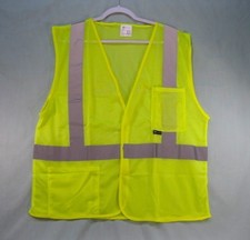 SAFETY VEST High Visibility Class 2 Yellow Mesh Men's Large NEW