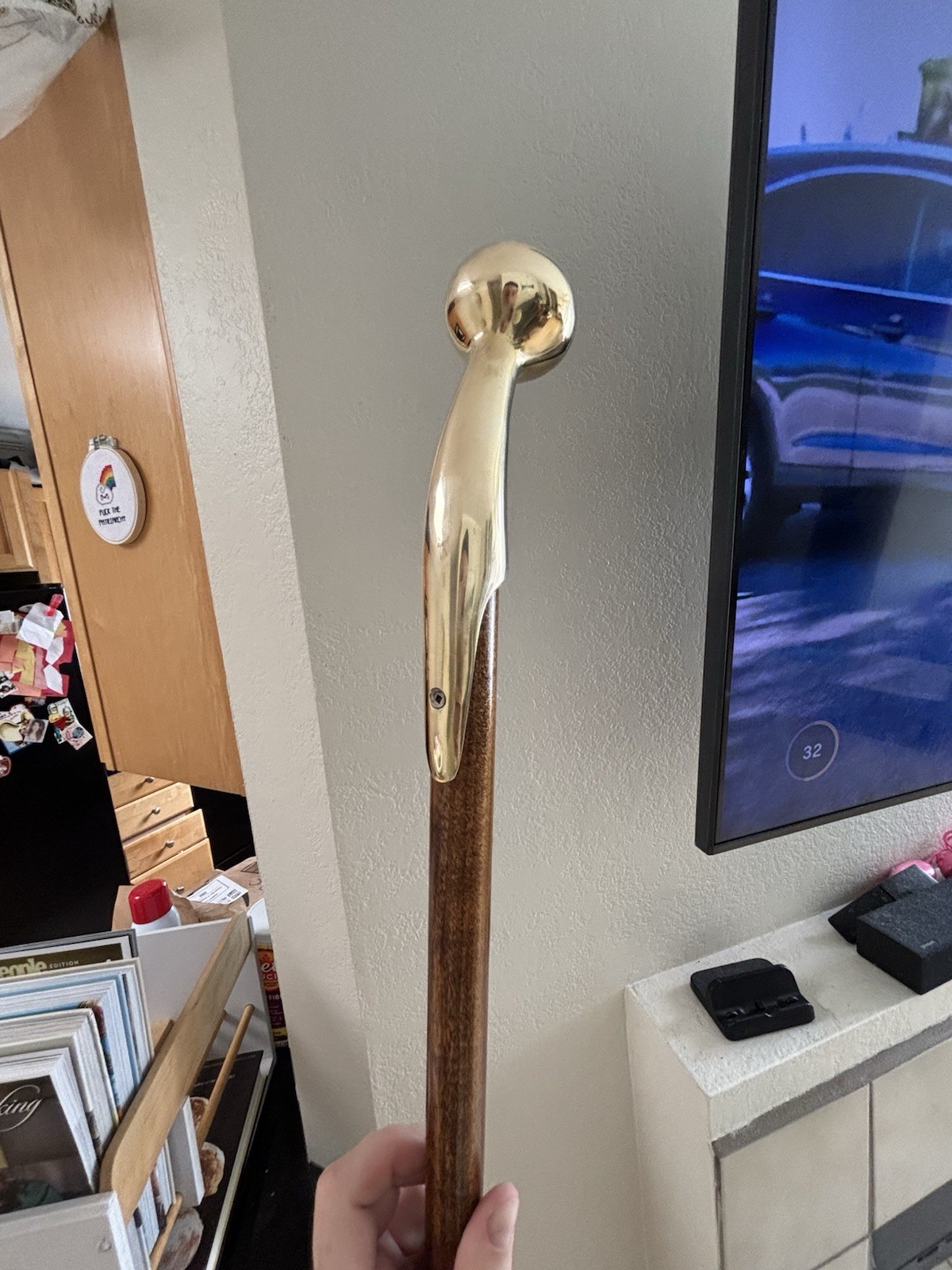 Bubba Stick Solid Brass Ball Handle Cane Walking … - image 3