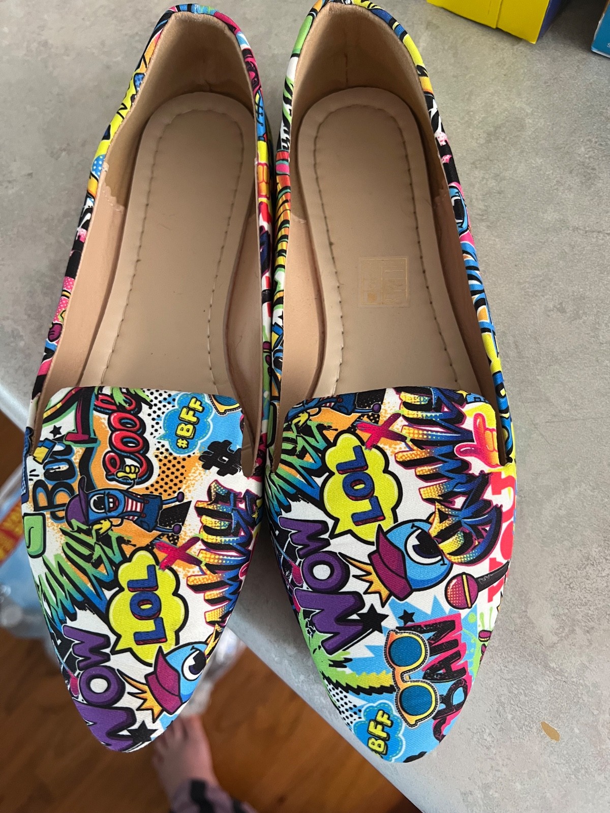 Colorful Graphic Women's Loafers Size 7.5 Perfect Condition