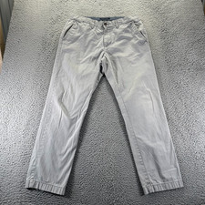 Tommy Hilfiger Pant Mens 34x32 Gray Cotton Chino Straight Preppy Business Career