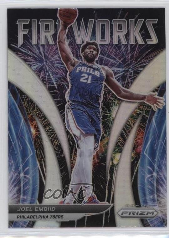 2021-22 Panini Prizm Fireworks Silver Prizm Joel Embiid #13 9l4