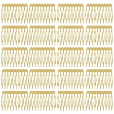 20 Pack Bulk 10 Teeth Gold Metal Side Hair Combs Plain Blank Crafting DIY Wire S
